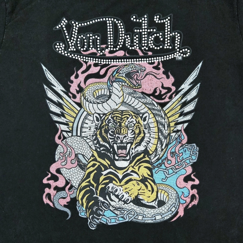 Von Dutch Snarling Tiger🐅 and Gaping Cobra🐍 Graphic Tee👕  - NWT - Picture 3 of 12